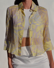 Load image into Gallery viewer, Authentic Chanel Yellow Sheer Button Up Blouse
