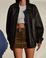 Load image into Gallery viewer, Chocolate Brown Leather Bomber Jacket
