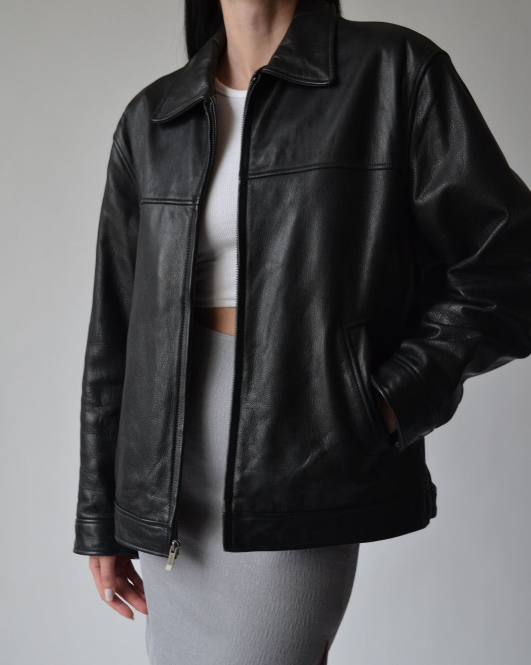 Guess Black Leather Jacket